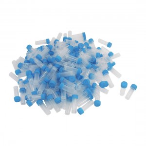 5ml Graduated Polypropylene Vial Tube Sample Container Blue Screw Caps 200Pcs