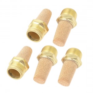 5Pcs Brass 16mm 3/8PT Male Thread Noise Reducing Pneumatic Muffler Silencer