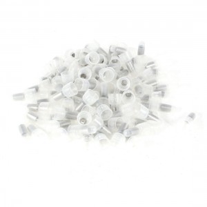 100 Pcs 4mm Tin Plated Copper Tube White Plastic Closed End Wire Connectors