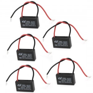 5 Pcs 450VAC 1.2uF 50/60Hz 2 Wire Fan Motor Run Capacitor CBB61