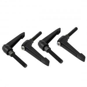 4pcs Black Metal 6mm x 30mm Thread Machinery Adjustable Handles