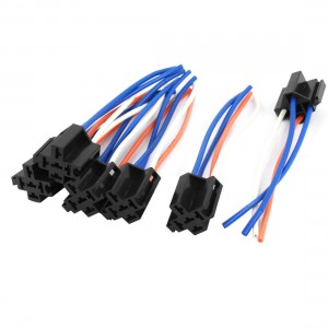 Auto Car Alarm Relay Harness Wire Cable 4 Pin Wire Socket Connector 6 Pcs