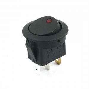 DC 12V Red Light SPST 2 Position ON/OFF Round Boat Rocker Switch for Car Auto