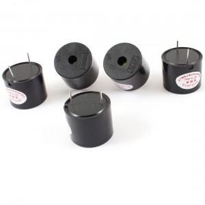 5pcs DC 3-24V 14mA Industrial Electronic Continuous Sound Buzzer Black 23x19mm