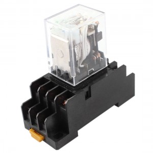 DC 220V Coil 4PDT 14 Pin Green LED General Purpose Power Relay w Socket Base