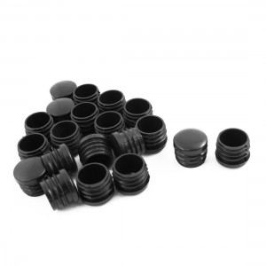 20 Pcs Black Plastic 3/4PT Thread Round Tubing Pipe Insert Caps Covers