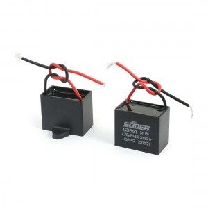 2 Pcs AC 450V 4 75uF 5 2 Wires Connector Air Condition Motor Capacitor