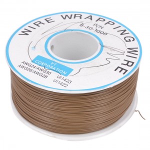 305M Brown PVC Coated Tin Plated Copper Wire Wire-Wrapping 30AWG Cable Roll