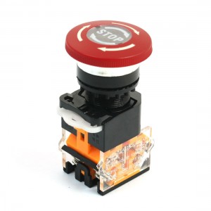 DPST Locking Emergency Stop Mushroom Head Control Pushbutton Switch AC 660V 10A