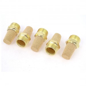 5 Pcs Brass 1/2PT Male Thread Noise Reducing Pneumatic Muffler Silencer Filter