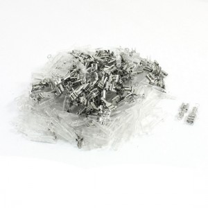 200Pcs 4.8mm Insert Spring Cold Pressed Terminal Connector Insulating Sleeve Set