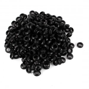 300pcs 10mm x 16mm Black Rubber Wiring Grommets Ring Cable Protector