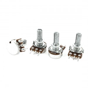 4 Pcs Single Linear Knurled Shaft Control Volume Potentiometers 200K Ohm WH148