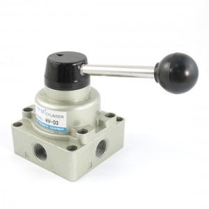 HV-03 3/8PT 4 Way 3 Position Hand Rotary Lever Valve Max.1.0 Mpa