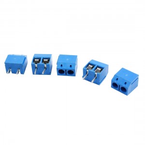 5 Pcs 301 2P 5mm Pitch 2 Pin AC 300V 10A Blue Screw Terminal Block Connectors