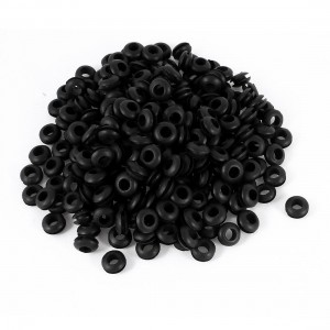 300pcs 6mm x 12mm Black Rubber Wiring Grommets Ring Cable Protector