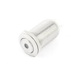 DC 3V Green Dot LED Light SPST 12mm Thread Self-Locking Metal Pushbutton Switch