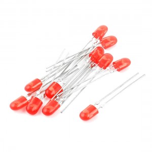 10 Pcs 5mm Dia Round Head LED Bulb Red Light Emitting Diode