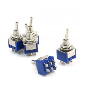 5 Pcs DPDT Latching ON-ON 2 Position Toggle Switch 6A 125VAC
