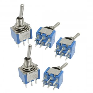 AC 250V 3A 120V 6A ON/OFF/ON DPDT 6 Pins Toggle Switch with Waterproof Cap