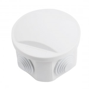 White ABS IP55 Waterproof 80x50mm 4 Cable Entries Round Junction Box Case