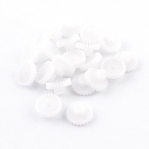 20 Pcs White Plastic Electric Machanical Crown Gears 13mm Dia