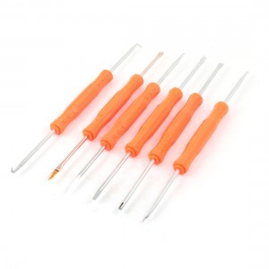 6 in 1 Orange Plastic Coated Grip Electric PCB Circuit Weld Tool Solder Assist