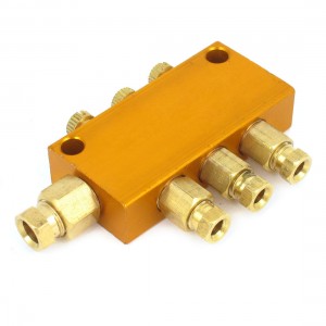 Adjustable 1-Inlet 3-Outlet Hydraulic Oil Distributor Valve Manifold Block