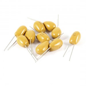 10PCS 150uF 16V 2 Pin Yellow Radial Dipped Tantalum Bead Capacitors