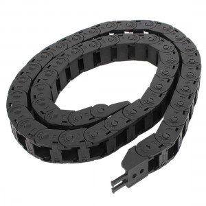 102cm R5.5cm Plastic Open 15mmx15mm Wire Cable Carrier Drag Chain Black