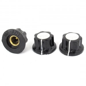 Adjustable Turn 16mm Top 6mm Shaft Insert Dia Potentiometer Rotary Knobs 3 Pcs