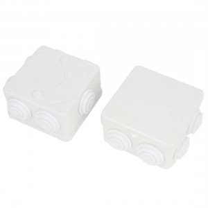 2 Pcs ABS IP44 Waterproof Square Junction Box Plain Press on Lid 85x85x50mm