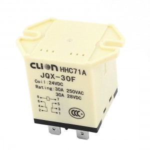 JQX-30F DC 24V Coil Voltage 8-Pin Miniature DC Electromagnetic Relay