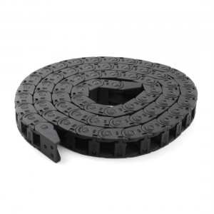 Black Plastic Open 10mmx10mm Wire Cable Carrier Drag Chain 3.4Ft Length