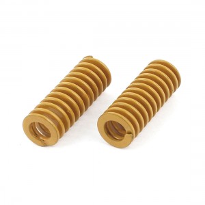 2Pcs Lighter Load Yellow Spiral Stamping Compression Die Spring 10x25mm