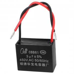 AC 450V 3uF 50/60Hz 5% Tolerance Fan Motor Running Capacitor CBB61