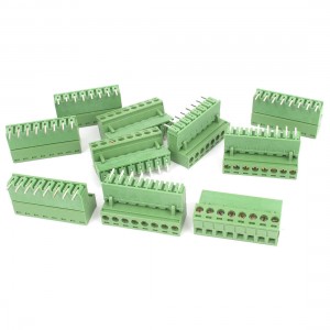10Pcs AC 300V 10A 8P Pins PCB Screw Terminal Block Connector 5.08mm Pitch Green