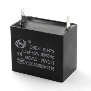 AC450V 5uF 2Pin Polypropylene Film Air Conditioner Motor Running Capacitor