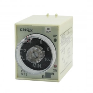 ST3 Model AC 110V 1NO 1NC 0-10Min 10Minute Delay Power on Timer Time Relay