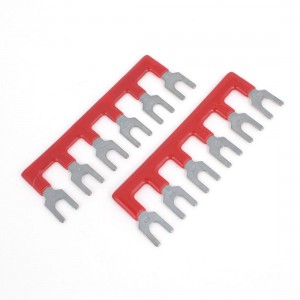 2 Pcs 400V 10A 6 Positions Red Pre Insulated Terminal Strip Block Barrier