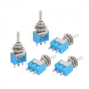 5pcs ON/OFF/ON SPDT 3 Terminals Mini Latching Toggle Switch AC 125V 6A