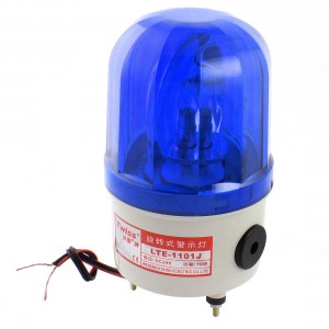 DC 24V Blue LED Industrial Signal Rotating Light Tower Lamp with Buzzer Siren