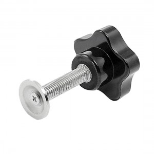 10mm Thread Diameter 50mm Star Head Clamping Knob Black