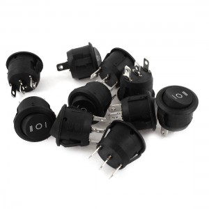 10 Pcs AC 6A/250V 10A/125V 3 Pin SPDT ON/OFF/ON Snap in Boat Rocker Switch