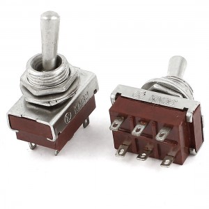 2 Pieces 6 Pin Terminals DPDT 2 Positions On Off Toggle Switches AC 250V 5A