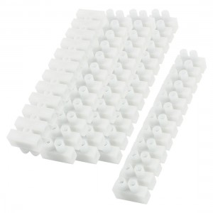 5pcs 600V 30A 12P Double Row Covered Barrier Screw Terminal Block Strip