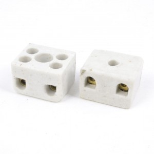 2pcs 5A White Insulation High Temp Ceramic Terminal Blocks 2W5H