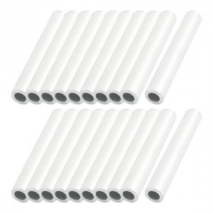 20 Pcs 9mm OD Silver Tone Passing Through Aluminum Connecting Tubes Adapters