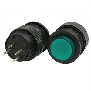 5 x 3A 250V AC SPST On/Off Momentary NO Round Push Button Switch w Green LED Lig