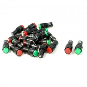 20 Pcs AC 220V Red Green Round Cap Indicator Light Pilot Lamp